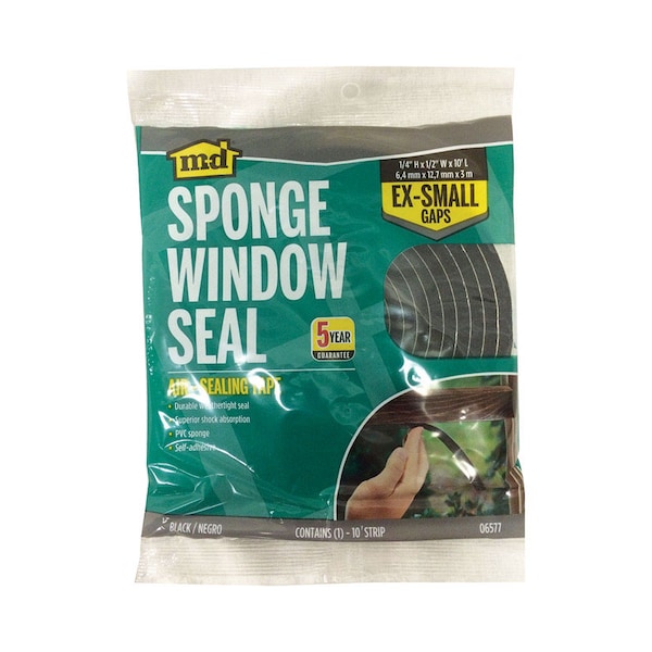 M-D Building Products M-D Building Products Black Sponge Rubber Weather Stripping Tape For Doors and Windows 120 in. L X 0 06577 - main